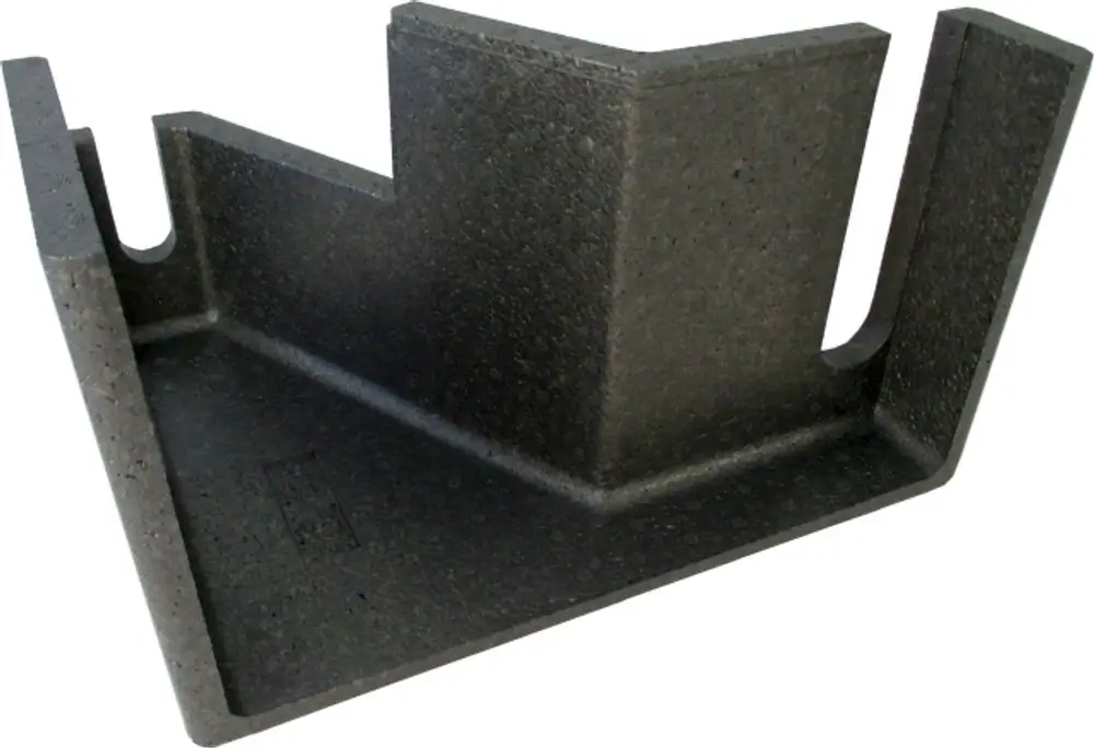 Dämmung für hydraulische Systeme, gefertigt aus schwarzem Material. Sie eignet sich für unsichtbare Anwendungen und trägt zur Wärmeisolierung bei, ideal für Wolf Produkte.